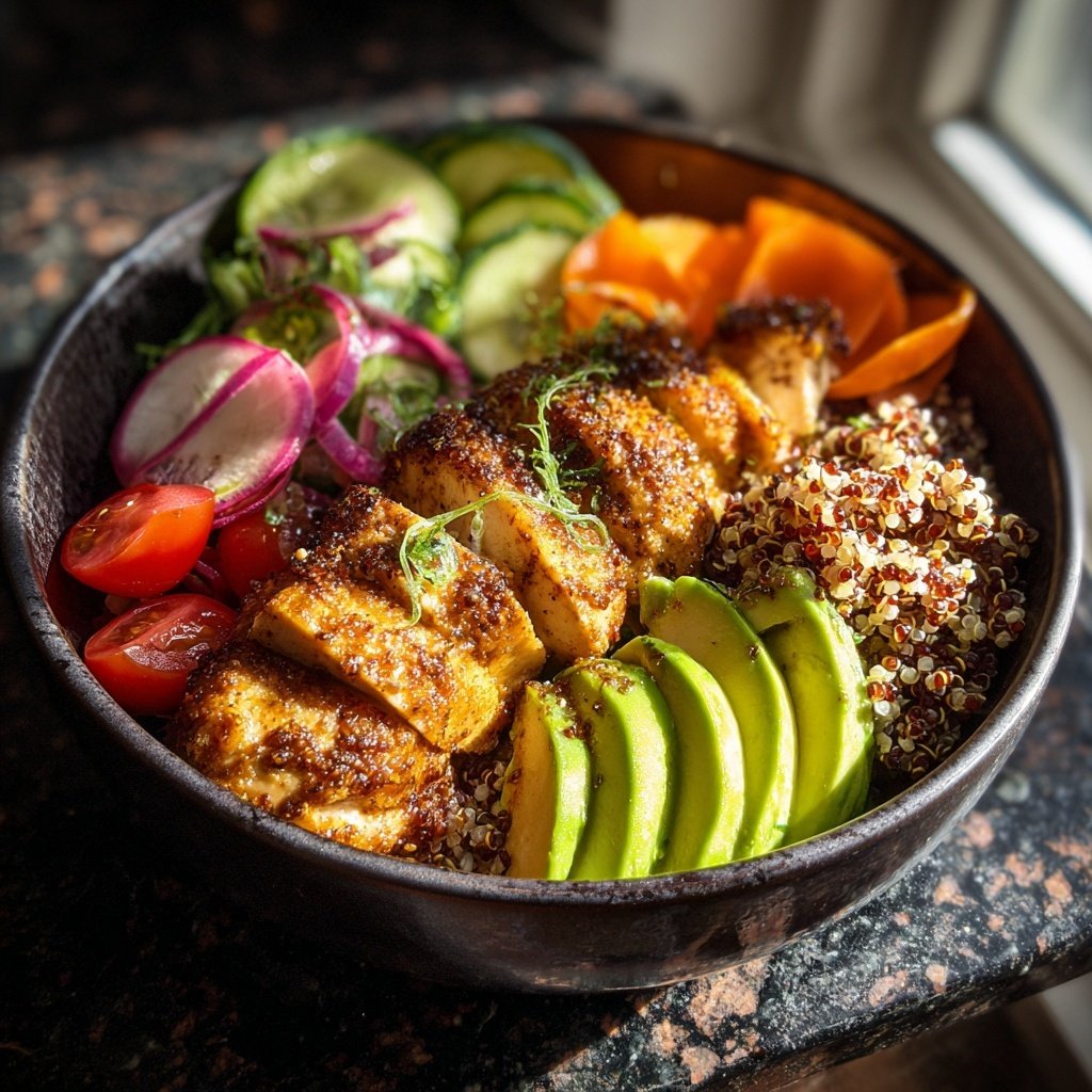 Kalorienarme Hähnchen Bowl Mit Quinoa