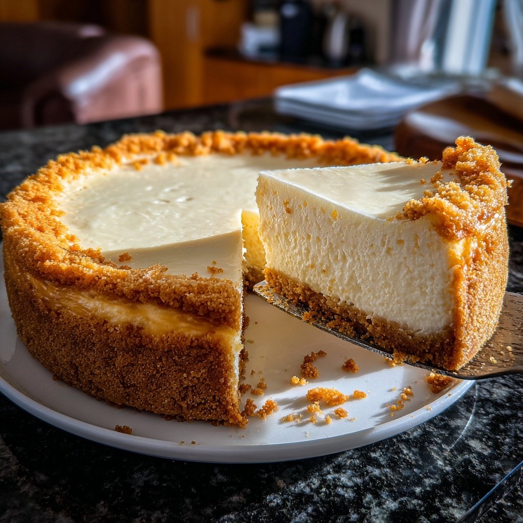 Käsekuchen mit Keksboden