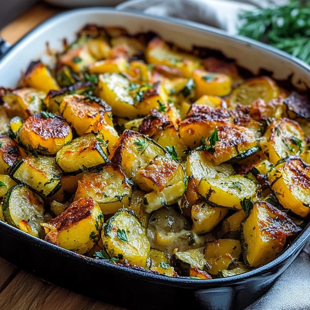 Vegetarischer Kartoffelauflauf mit Zucchini, Karotten und Zwiebeln