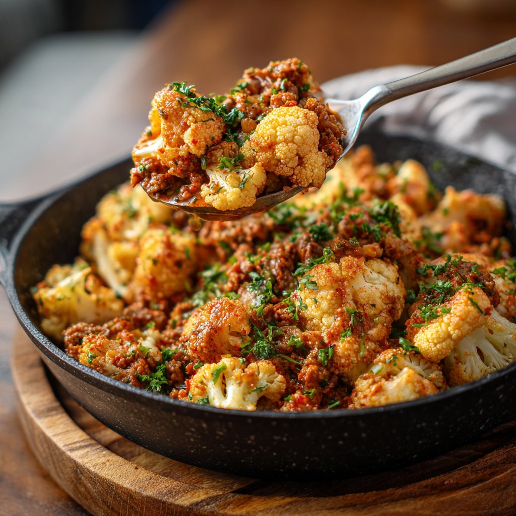 Hackfleisch Blumenkohl Pfanne
