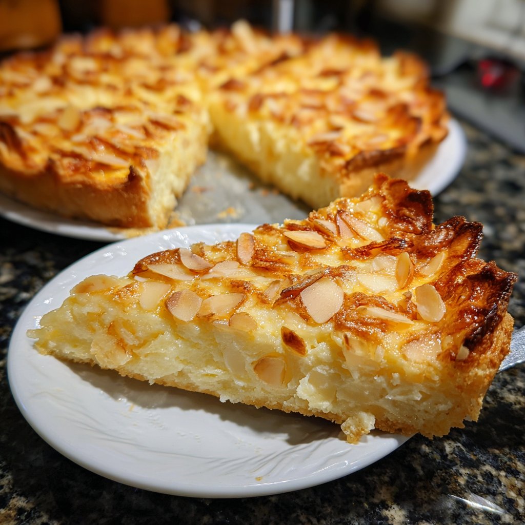 Käsekuchen mit Mandelboden