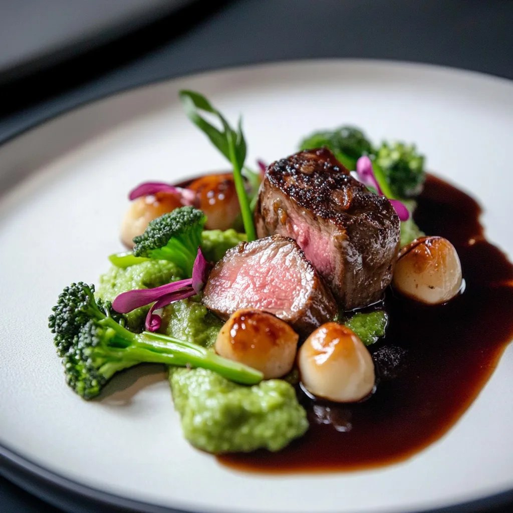 Lammfilet | Balsamico-Rotweinzwiebeln