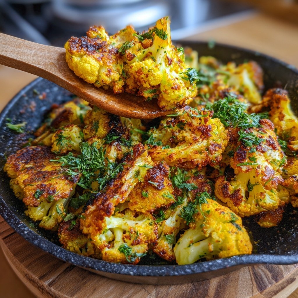 Blumenkohl Pfanne Mit Kurkuma