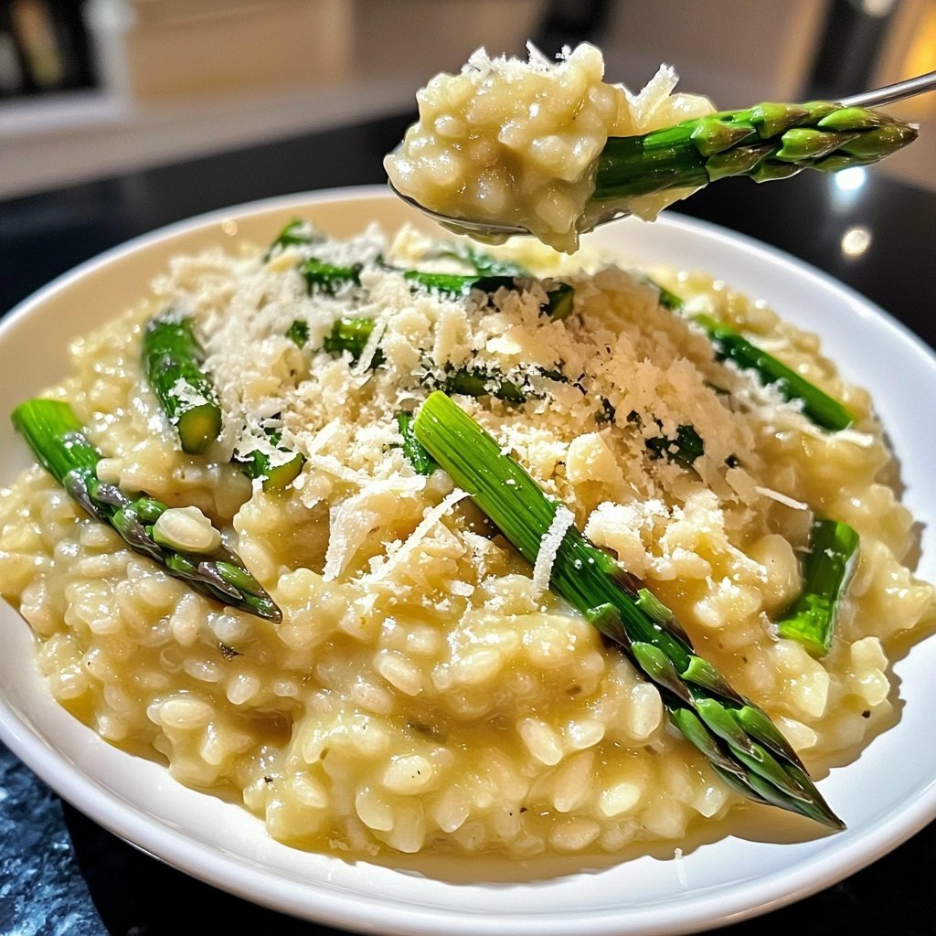 Risotto mit grünem Spargel