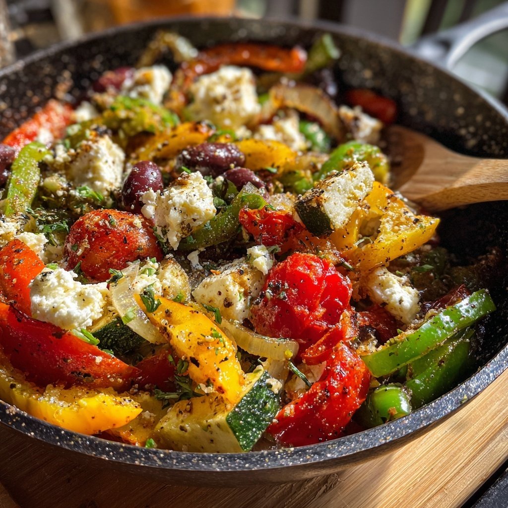 Gesund & Leicht Mediterrane Gemüsepfanne mit Feta