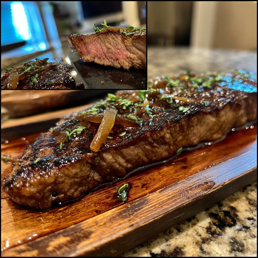 Steak mit Balsamico-Zwiebeln