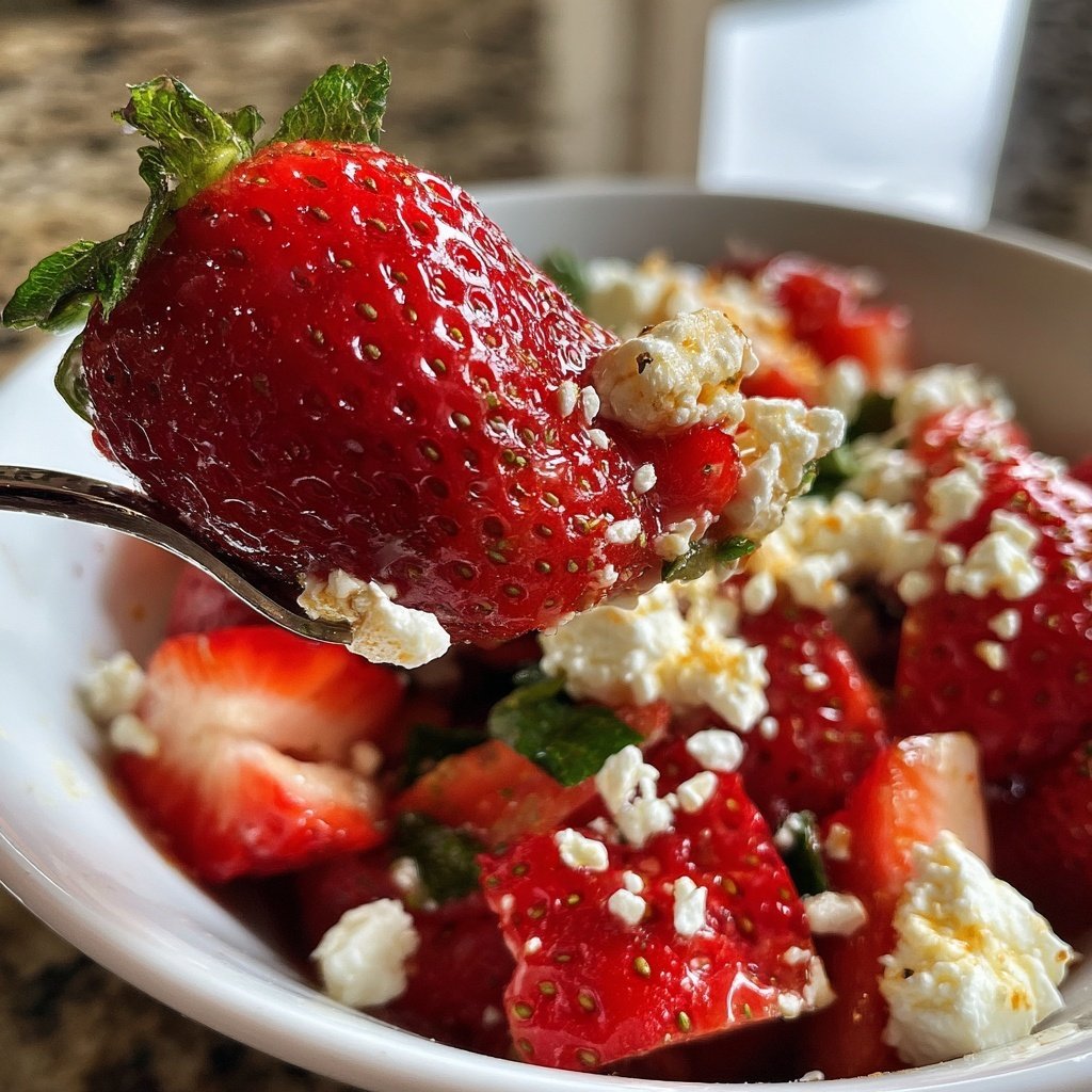 Salat mit Erdbeeren und Feta