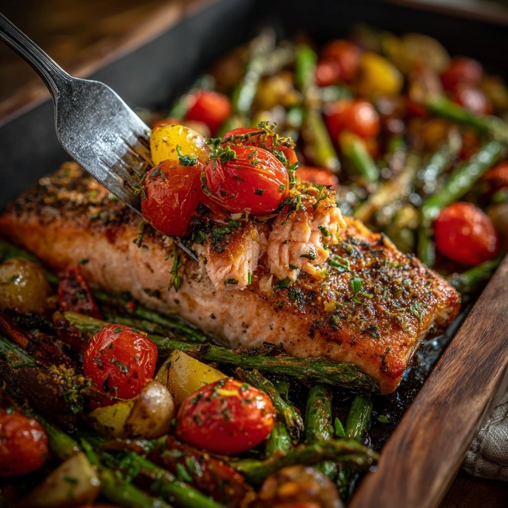 Kalorienarme Ofenpfanne Mit Lachs