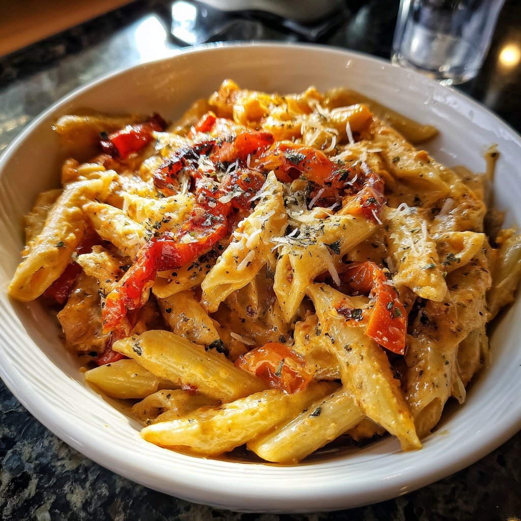 Penne mit cremiger Paprikasauce