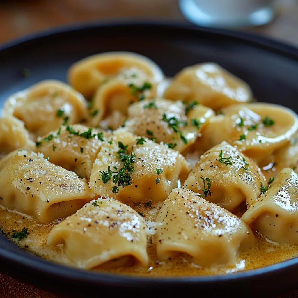 Cremige Knoblauch-Parmesan Tortellini
