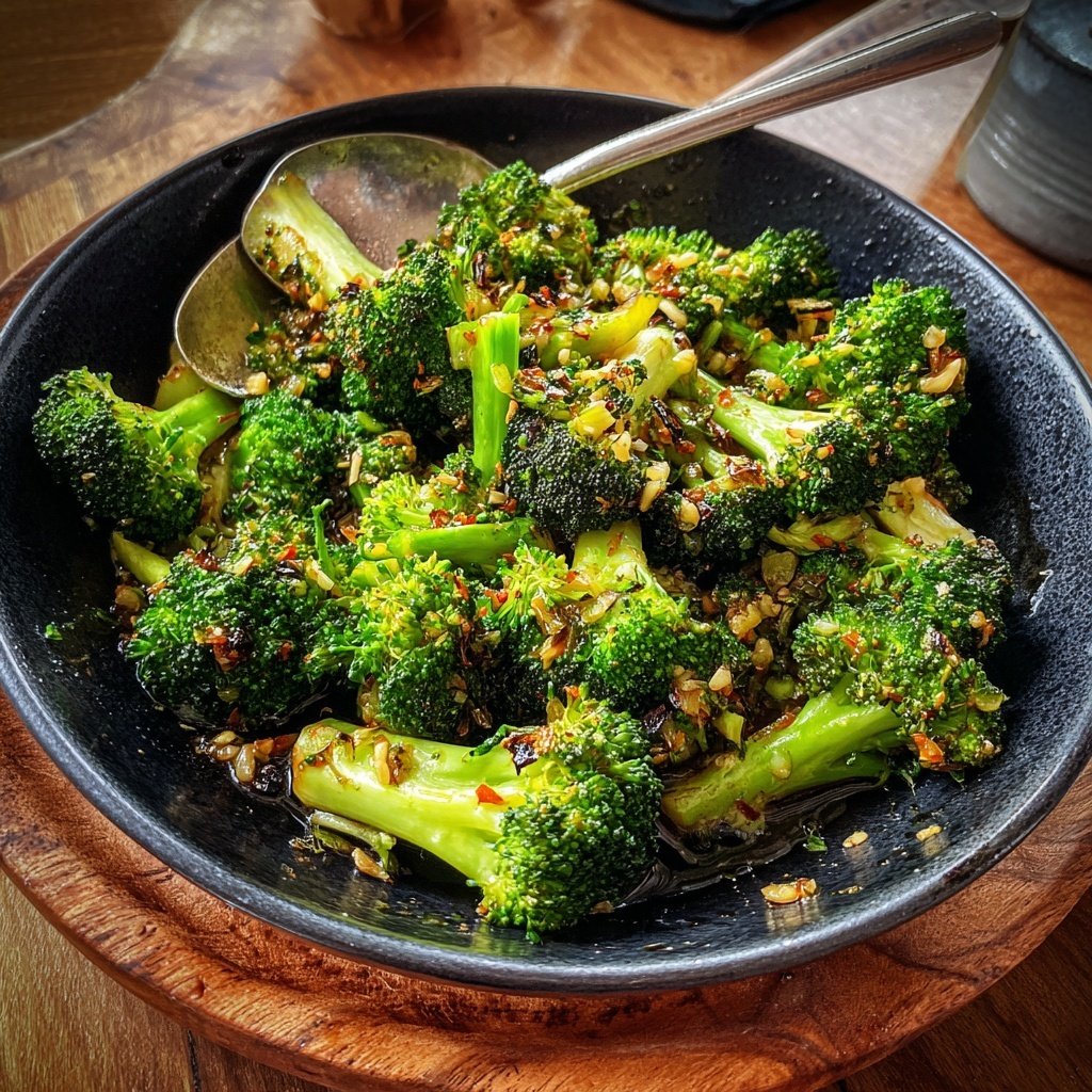 Brokkoli Pfanne Mit Knoblauch Öl