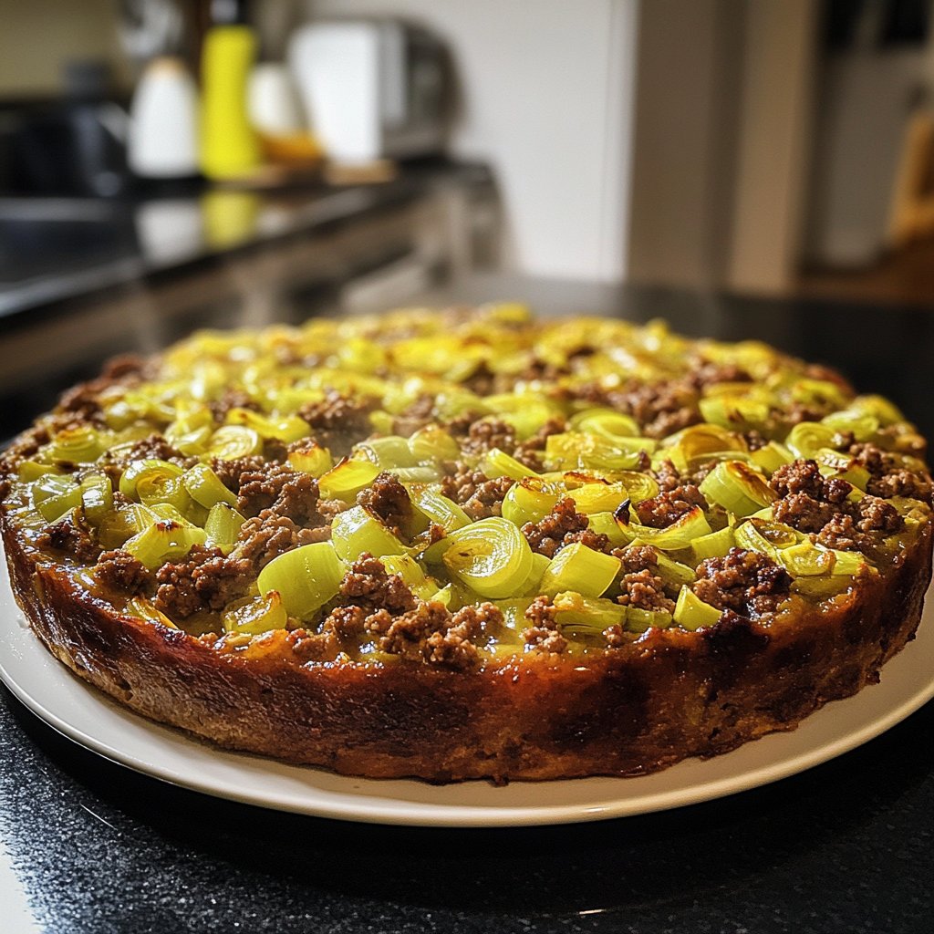Hackfleisch Pfanne mit Lauch