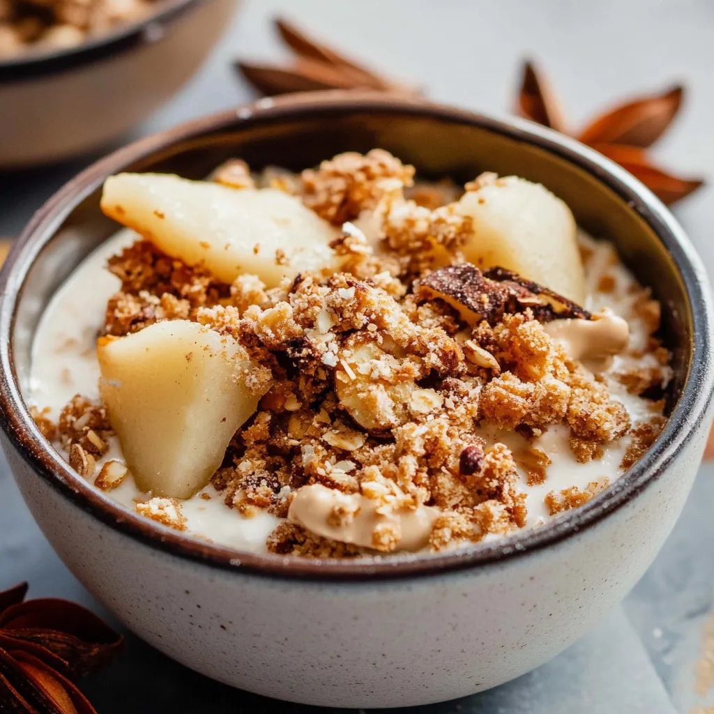 Bratapfel-Crumble auf Zimtcreme