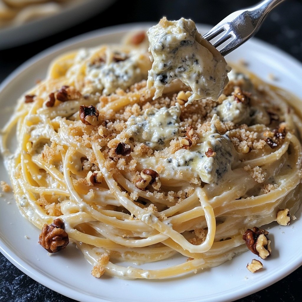 Pasta mit Gorgonzola und Walnüssen