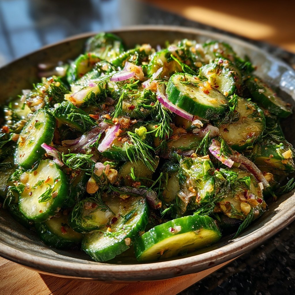 Salat Zum Grillen Mit Gurke Und Dill